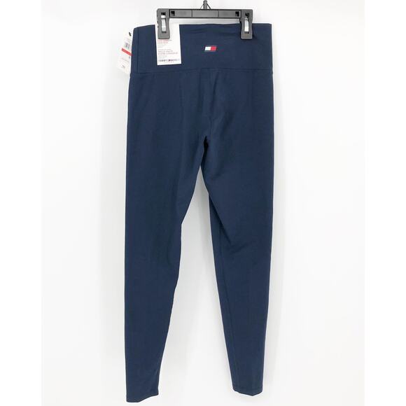 TOMMY HILFIGER SPORT Full Length Athletic Leggings XS Navy Blue High Rise NWT - Picture 5 of 9